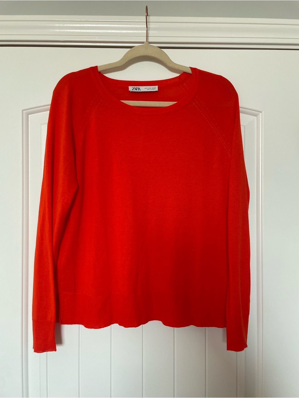 ZARA Bright Orange Crewneck Sweater